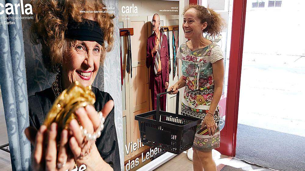 Sandra Pires im Carla-Shop in Klagenfurt, wo sie Stammkundin ist