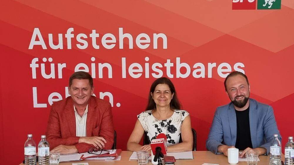 Leobens Bgm. Kurt Wallner, SPÖ-Landesrätin Doris Kampus und Nationalratsabgeordneter Max Lercher 