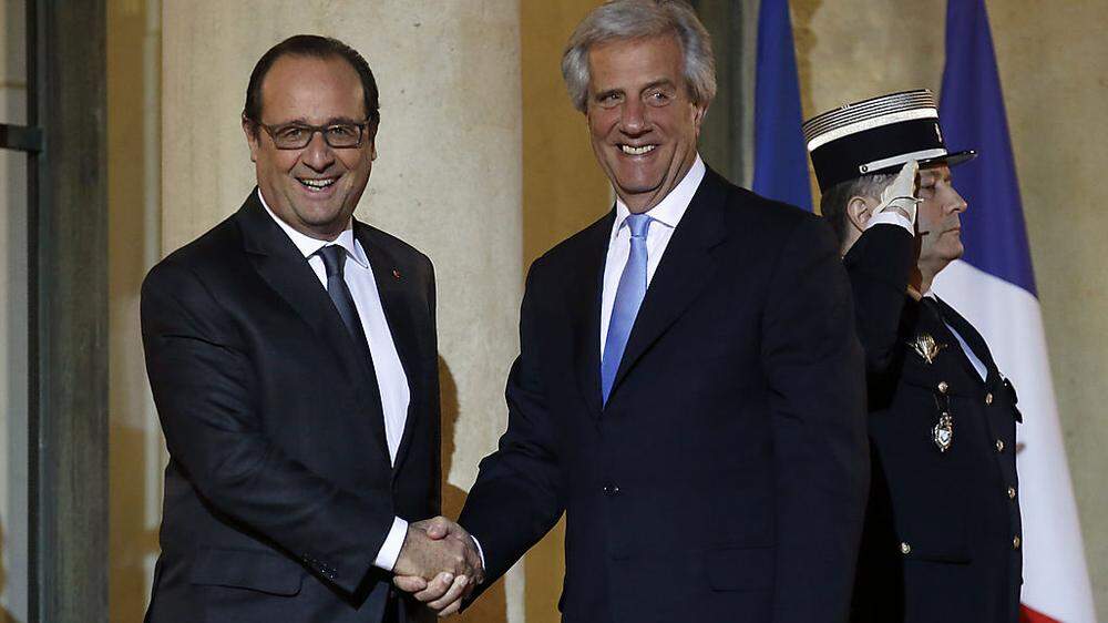 Lebensretter Tabaré Vázquez (rechts) zu Besuch bei François Hollande