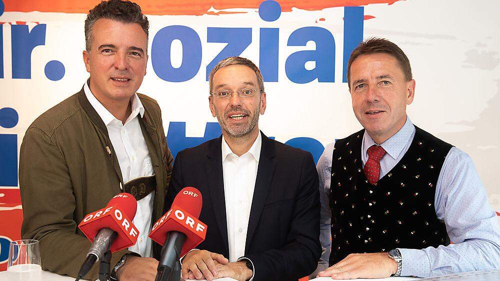 Kickl konnte sich der Zustimmung aus Kärnten sicher sein: Mit Gernot Darmann und Erwin Angerer