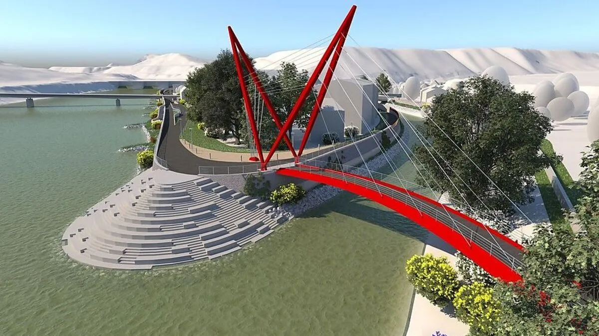 Visualisierung des Hochwasserschutzes am Drauspitz in Lavamünd
