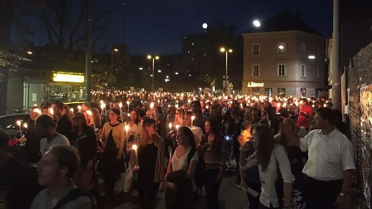 Die Lichterkette am Grazer Lendplatz 