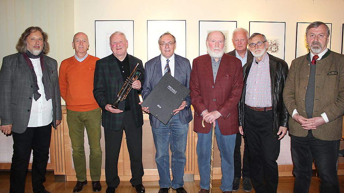 Herman Riedl, Erwin Lackner, Toni Maier, Ernst Meixner, Franz Eigner, Werner Zelinka, Franz Dampfhofer, Ernst Lasnik (von links)