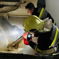 Mit einer Wärmebildkamera wurde nach Glutnestern gesucht