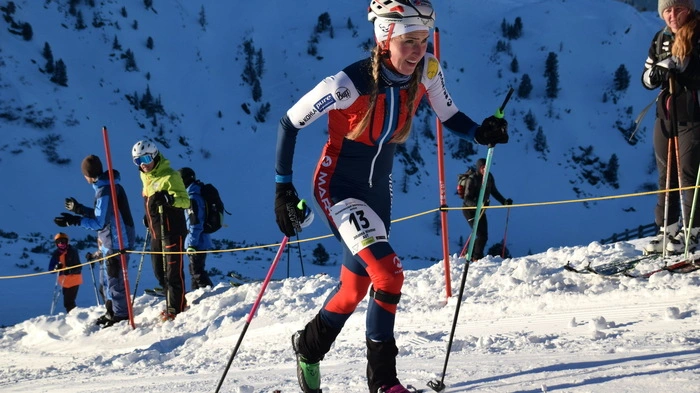 Johanna Hiemer bei der österreichischen Meisterschaft im Skibergsteigen im Jänner auf dem Galsterberg