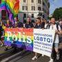 Angehörige der Polis Aperta (Offene Polizei) bei einer Pride Parade in Italien