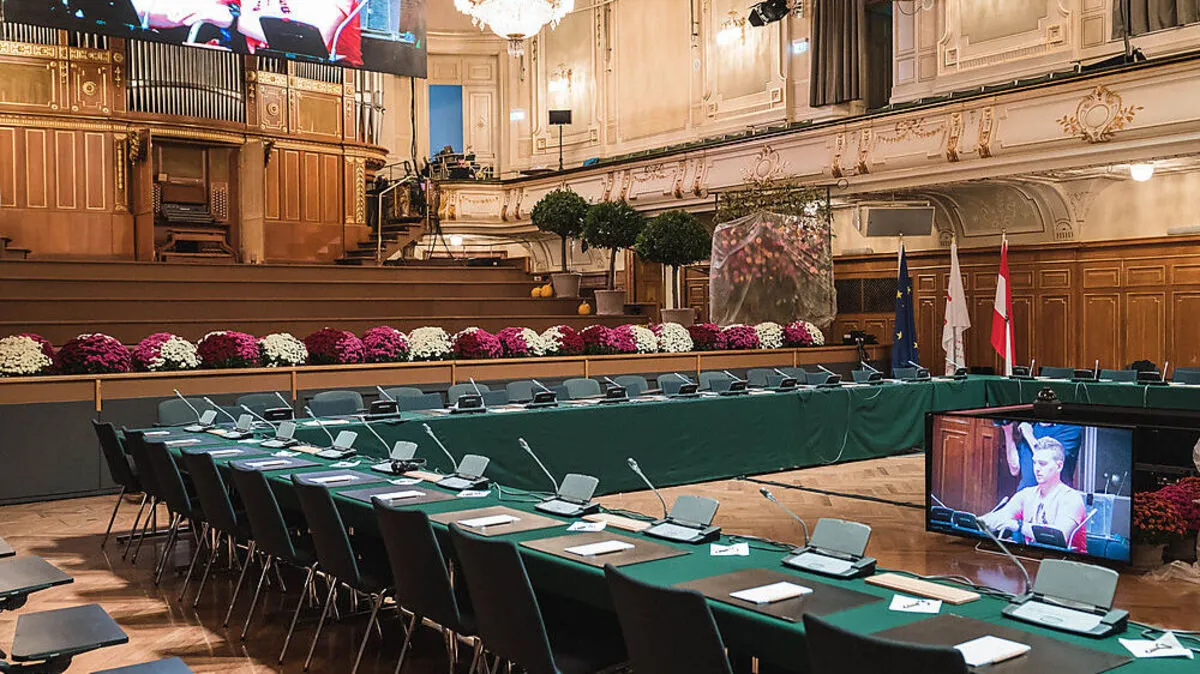 So sieht die Tagungsstätte der Minister im Grazer Congress aus