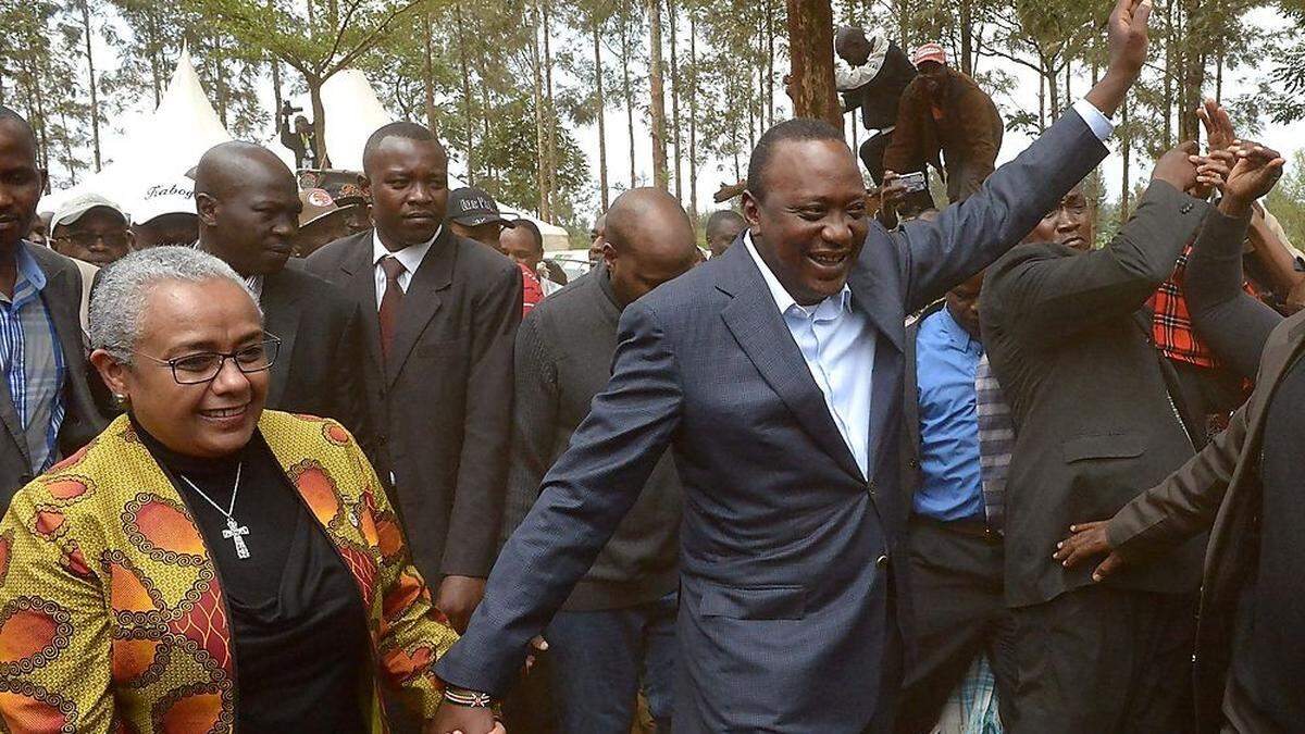 Uhuru Kenyatta und seine Frau Margaret 