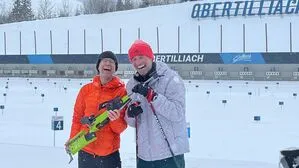 Biathlon-Ikone  Ole Einar Bjørndalen (links) und Ex-Startrainer Jürgen Klopp in Obertilliach