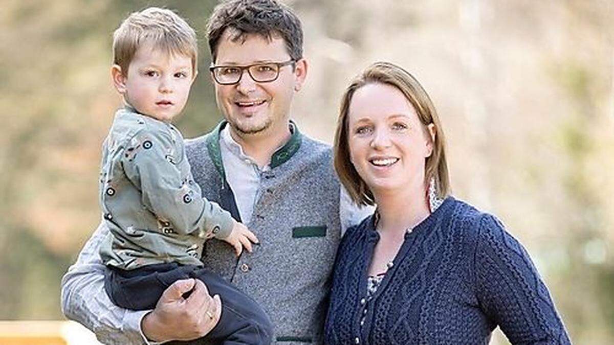 Angelika und Erhard Pretterhofer mit Sohn Theo