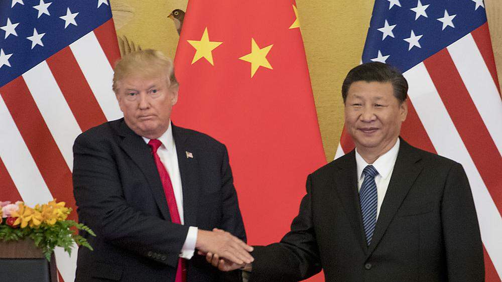 Archivbild der Präsidenten Donald Trump, Xi Jinping