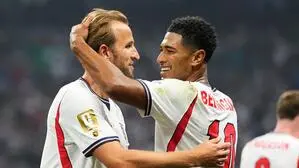 Sie schossen England im Duett ins Viertelfinale: Harry Kane traf aus einem Elfer, Jude Bellingham innerhalb von nicht einmal zwei Minuten doppelt 