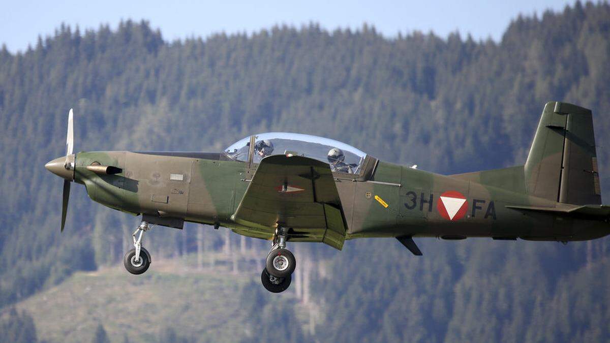 Eine PC-7 des Bundesheers bei der Airpower 2019