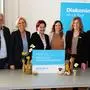 Bürgermeister Martin Treffner, Vorständin Susanne Prentner-Vitek, Schulleiterin Susanne Lissy, Leiterin Fachbereich Bildung Silke Watzenig, Rektorin Astrid Körner und Landesrat Daniel Fellner (von links)