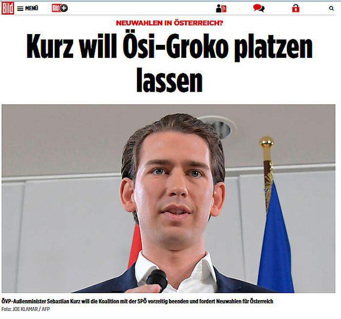 Kurz und die ÖVP in der Bild-Zeitung