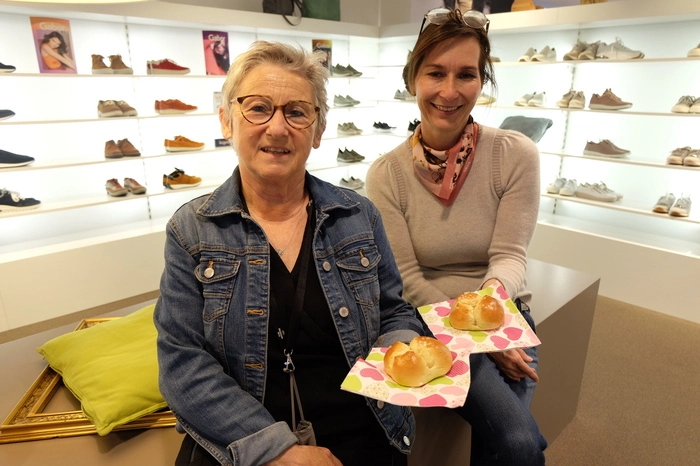 ... und bei Stibor Schuhe eine kleine Osterpinze zum Einkauf dazu.