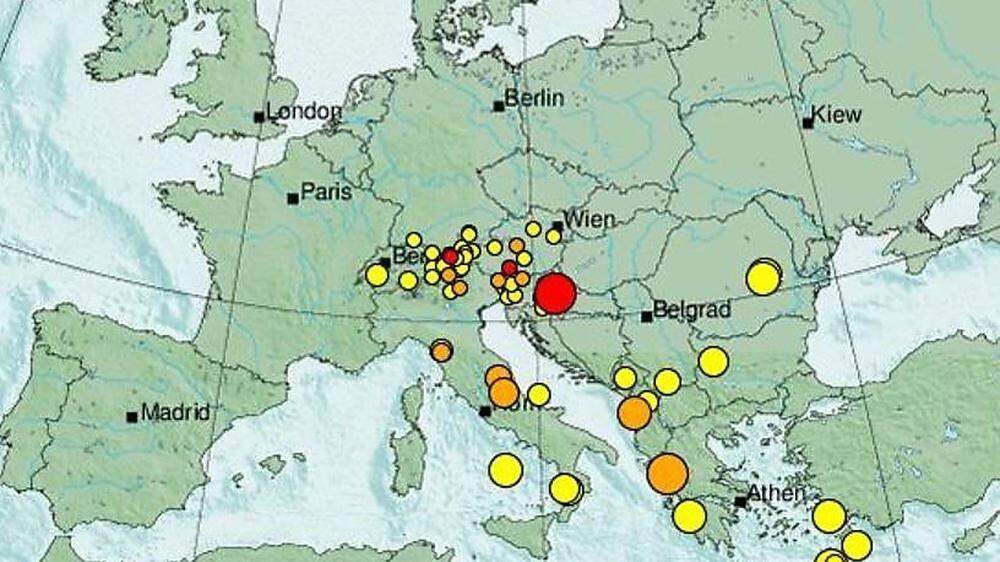 Erdbeben im Raum Zagreb