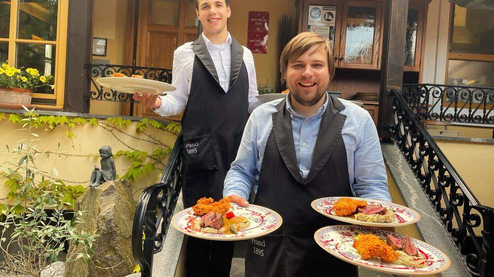Sebastian Grobelšek (rechts) betreibt mit Leidenschaft eine Slow-Food-Gaststätte in Celje