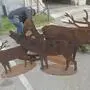 Metallene Hirsch-Statuen  | Zwei dieser metallernen Hirsch-Statuen wurden in der Nacht auf Samstag entwendet