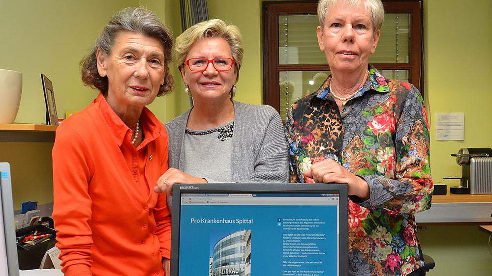 Heidrun Konrad, Evelin Staber und Renate Hertzberg (von links) initiierten im Internet die Unterschriftenaktion "Pro Krankenhaus Spittal"