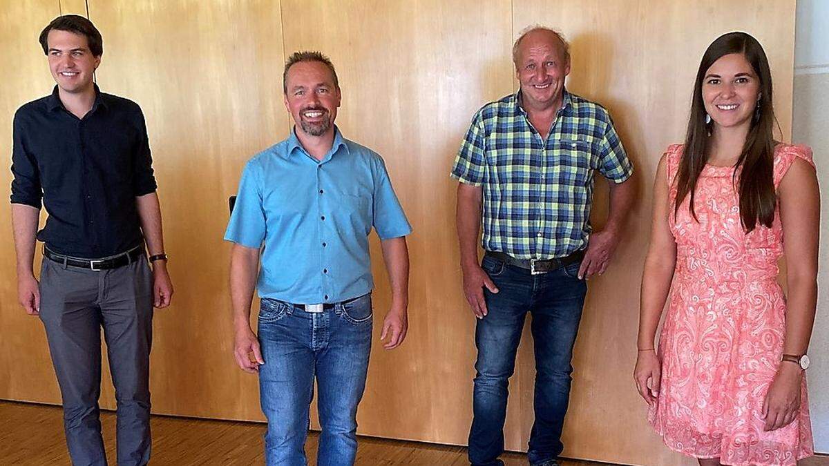 Landtagsabgeordneter Luca Burgstaller, Markus Salcher, Gemeindevorstand Winfried Eder, Landtagsabgeordnete Christina Patterer