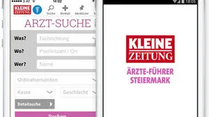 Mit der Ärzteführer-App der Kleinen Zeitung ist die Suche nach dem richtigen Mediziner ziemlich  einfach 