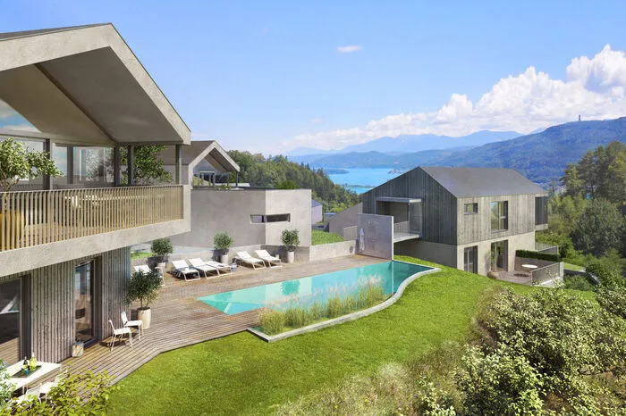 Objekt? LugInsLand, Freizeitimmobilie mit Wörtherseeblick.Ausstattung? Es entstehen 15 Wohnungen mit Freizeitwohnsitz-Widmung zwischen 46 und 102 m2. Naturpool und zwei weitere Pools.Preis? 0,54 Millionen für 80 m2