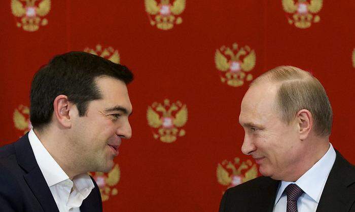 Tsipras und Putin bei einem Treffen im April in Moskau