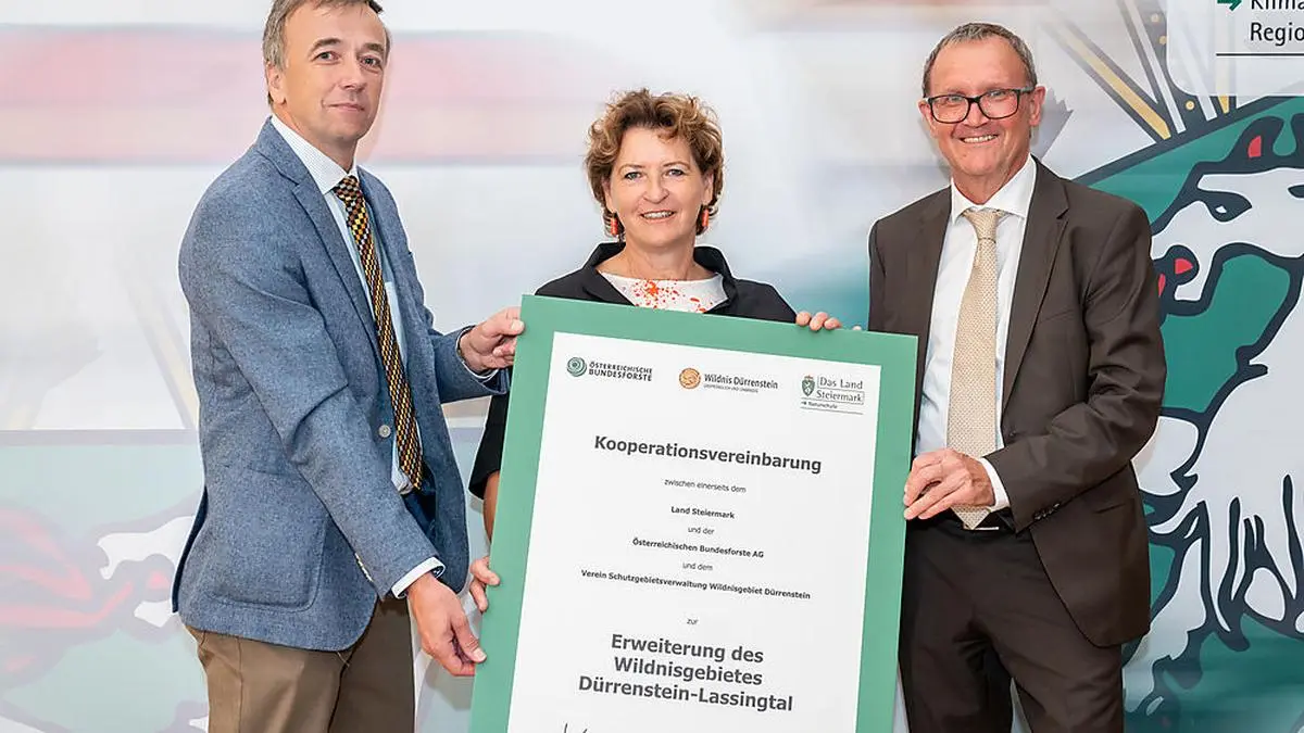 Christoph Leditznig, Landesrätin Ursula Lackner und Rudolf Freidhager