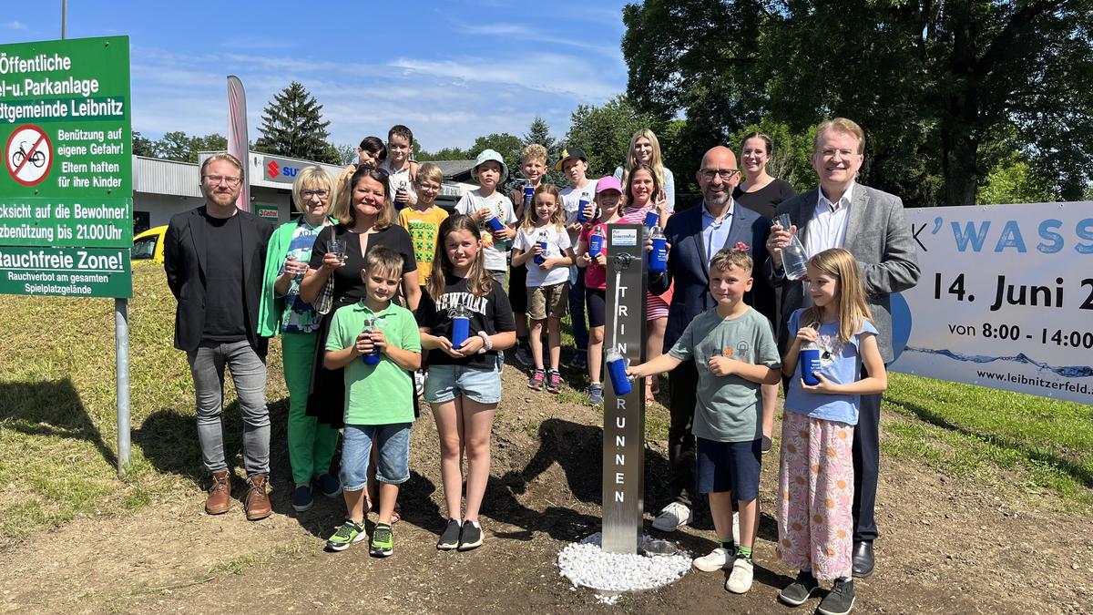 Der 45. öffentlich zugängliche Trinkwasserbrunnen im Versorgungsgebiet der Leibnitzerfeld Wasserversorgung GmbH leistet bereits gute Dienste