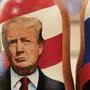 Traditional Russian wooden nesting dolls, Matryoshka dolls, depicting Russia's President Vladimir Putin (R), US President Donald Trump and his wife Melania (L) are displayed for sale at a gift shop on the touristic Arbat street in downtown Moscow on February 13, 2025. Russians were cautiously upbeat after Vladimir Putin and Donald Trump spoke by phone on February 13, 2025, praising it as a "first step" towards repairing ruptured ties between the two nuclear-armed superpowers. (Photo by TATYANA MAKEYEVA / AFP)
