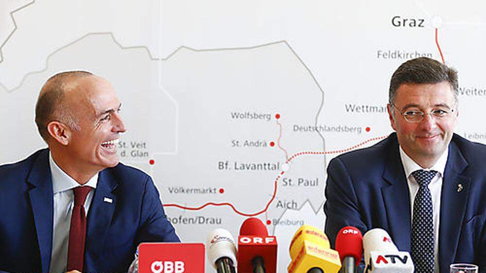 Infrastrukturminister Gerald Klug und der steirische Landesrat Jörg Leichtfried