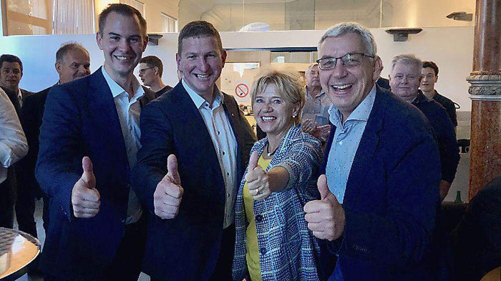 Die ÖVP als große Wahlsieger, auch im Bezirk Leoben: Reinhard Lerchbammer, Andreas Kühberger, Renate Gesselbauer und Martin Strobl