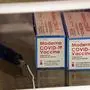 Boxes of the Moderna COVID-19 vaccine are seen Thursday, Jan. 28, 2021 in Pittsboro, N.C. in a refrigerator at Piedmont Health Senior Care, a federally qualified health center where PACE patients (Program of All-Inclusive Care for the Elderly) and underserved populations are receiving the coronavirus vaccine. (AP Photo/Gerry Broome)