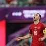 Denmark's midfielder #10 Christian Eriksen reacts during the Qatar 2022 World Cup Group D football match between Denmark and Tunisia at the Education City Stadium in Al-Rayyan, west of Doha on November 22, 2022. (Photo by ADRIAN DENNIS / AFP)