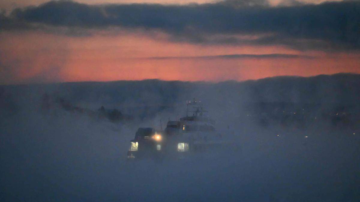 Eine Fähre beim Oslo-Fjord