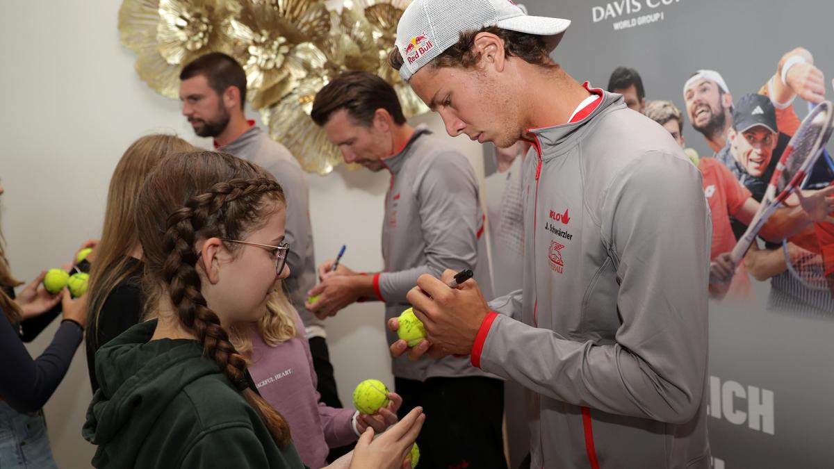 Joel Schwärzler beim Davis Cup in Bad Waltersdorf