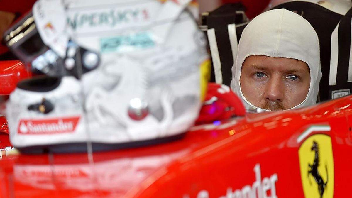 Ein besorgter Blick von Sebastian Vettel