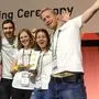 Riesige Freude bei der Preisverleihung: Alexander Fürlinger, Felix Schweigkofler, Vera Wasserbacher, Lucija Sovic und Nikola Vinko