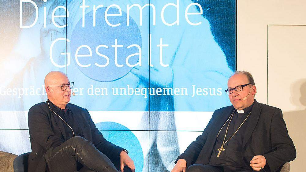 Michael Lehofer und Bischof Hermann Glettler im Styria Media Center