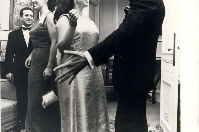 Prinzessin Margaret trifft Valentino im Savoy Hotel, 1968.