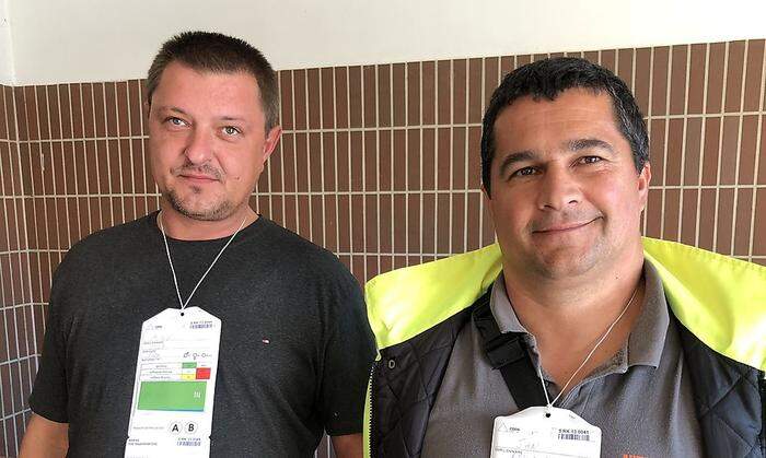 Ljiljan (43) und Potocki (39), Lkw-Fahrer aus  Kroatien 