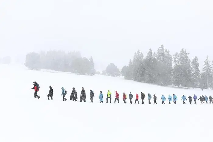 Im Gänsemarsch entlang des Dachsteinplateaus