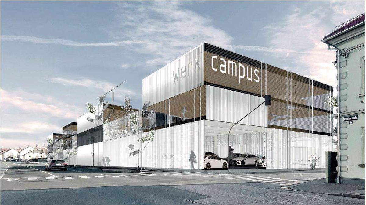 So soll der neue Nachhaltigkeitscampus in der Rosentaler Straße in Klagenfurt aussehen (Rendering)