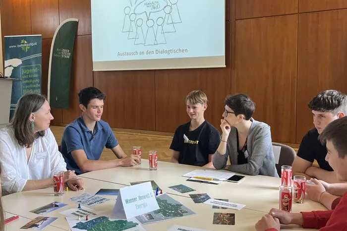 Bodenversiegelung im ländlichen Raum beschäftigte auch die Jugend im Gespräch über Umwelt und Energie.