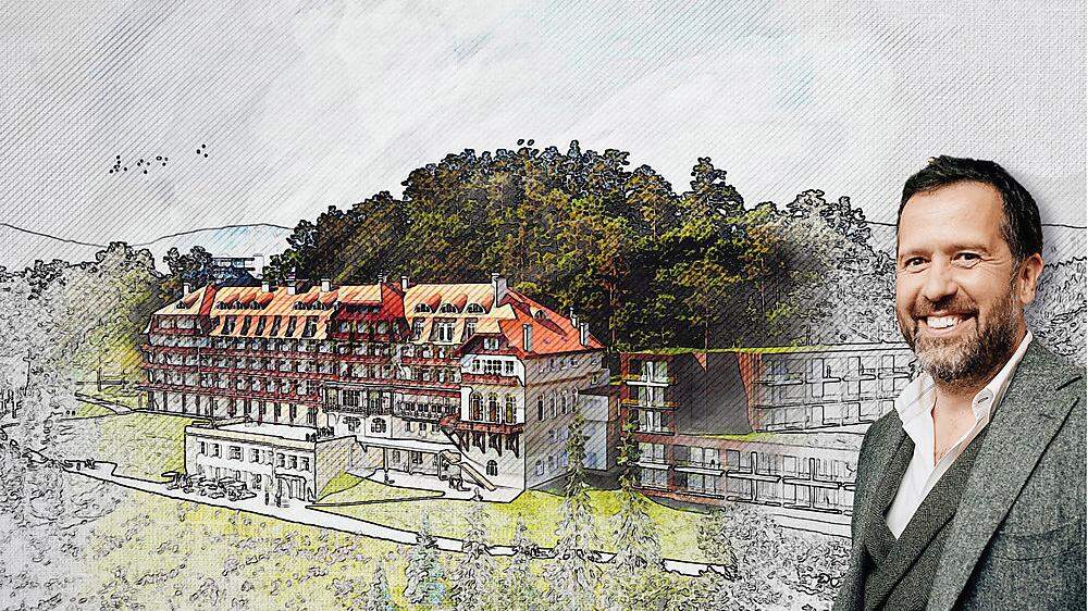 So soll das Hotel Grand Semmering samt Zubau laut Weitzers Plänen aussehen
