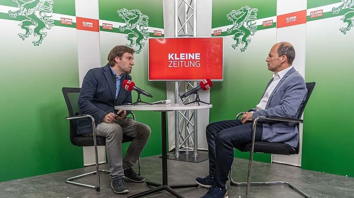 Gottfried Math im Studio der Kleinen Zeitung