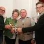 Vorstandsvorsitzender August Schmölzer, Literatin Marlen-Christine Kühnel, Seniorenbund-Obmann Josef Schmölzer und Programmleiter Thomas Sobotka feierten Bauernsilvester
