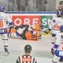 GRAZ,AUSTRIA,12.JAN.24 - ICE HOCKEY - ICE Hockey League, Graz 99ers vs HC Innsbruck. Image shows the fight between Noah Kerber (HCI) and Patrik Kittinger (99ers).
Photo: GEPA pictures/ Avni Retkoceri