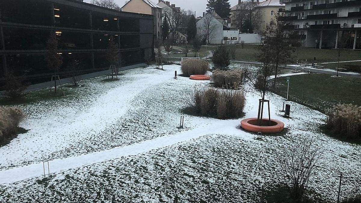 In Graz ist das weiße Schneekleid überschaubar
